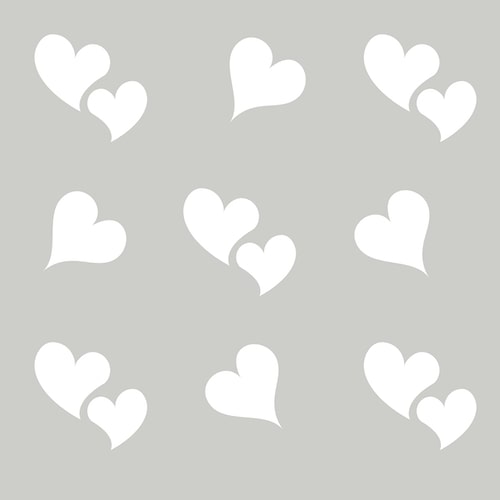 Cuori bianchi su grigio